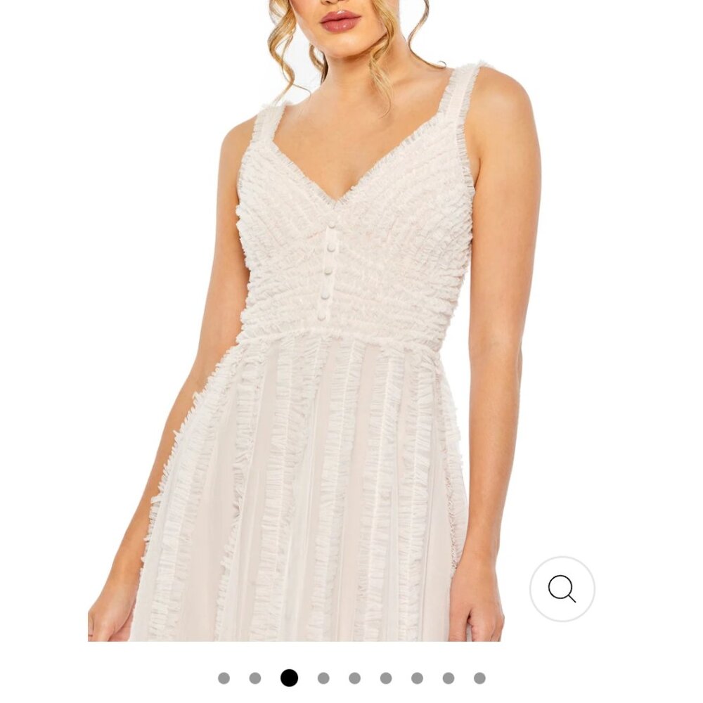 MAC DUGGAL SLEEVELESS RUFFLE TIERED DRESS